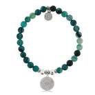 HELP by TJ Sand Dollar Charm with Green Stripe Agate Charity Bracelet