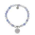 HELP by TJ Sand Dollar Charm with Sky Blue Agate Beads Charity Bracelet