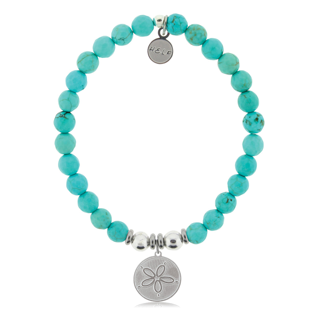 HELP by TJ Sand Dollar Charm with Turquoise Beads Charity Bracelet