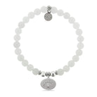 HELP by TJ Seashell Charm with White Jade Beads Charity Bracelet