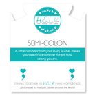 HELP by TJ Semi Colon Charm with Dark Grey Jade Charity Bracelet