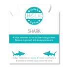 HELP by TJ Shark Charm with Aqua Blue Seaglass Charity Bracelet