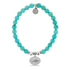 HELP by TJ Shark Charm with Turquoise Beads Charity Bracelet