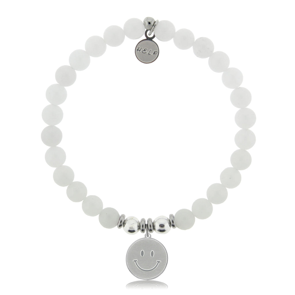 HELP by TJ Smile Charm with White Jade Charity Bracelet