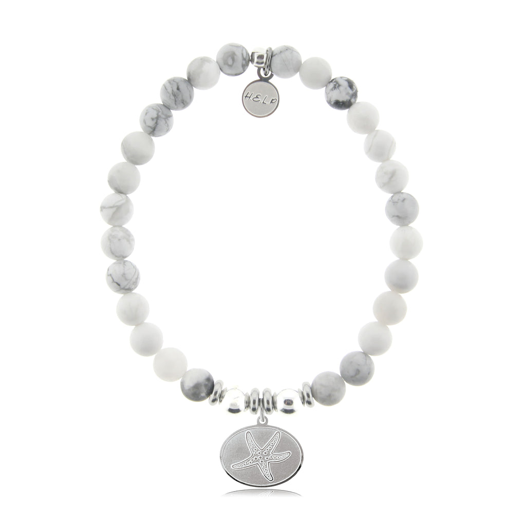 HELP by TJ Starfish Charm with Howlite Beads Charity Bracelet