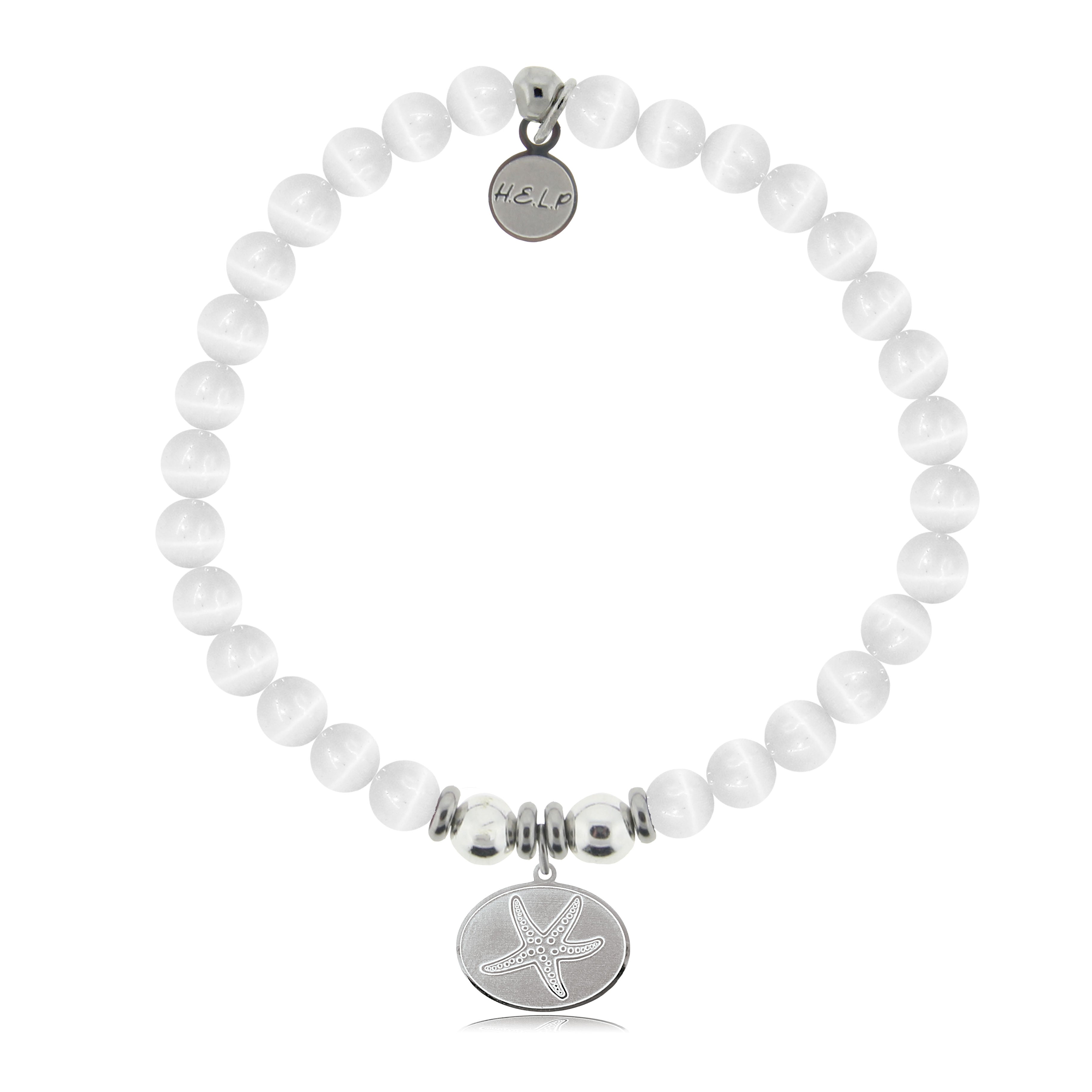 HELP by TJ Starfish Charm with White Cats Eye Charity Bracelet