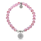 HELP by TJ Sunflower Charm with Pink Opalescent Beads Charity Bracelet