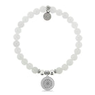 HELP by TJ Sunflower Charm with White Jade Beads Charity Bracelet
