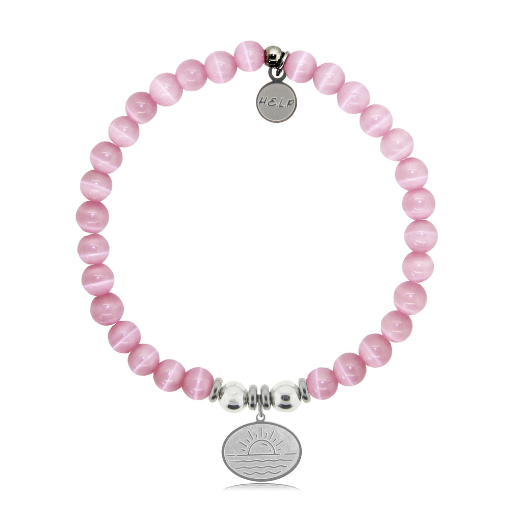 HELP by TJ Sunrise Charm with Pink Cats Eye Charity Bracelet