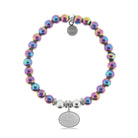 HELP by TJ Sunrise Charm with Rainbow Hematite Agate Beads Charity Bracelet