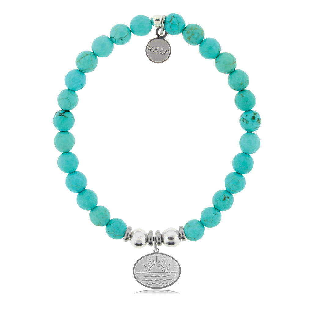 HELP by TJ Sunrise Charm with Turquoise Beads Charity Bracelet