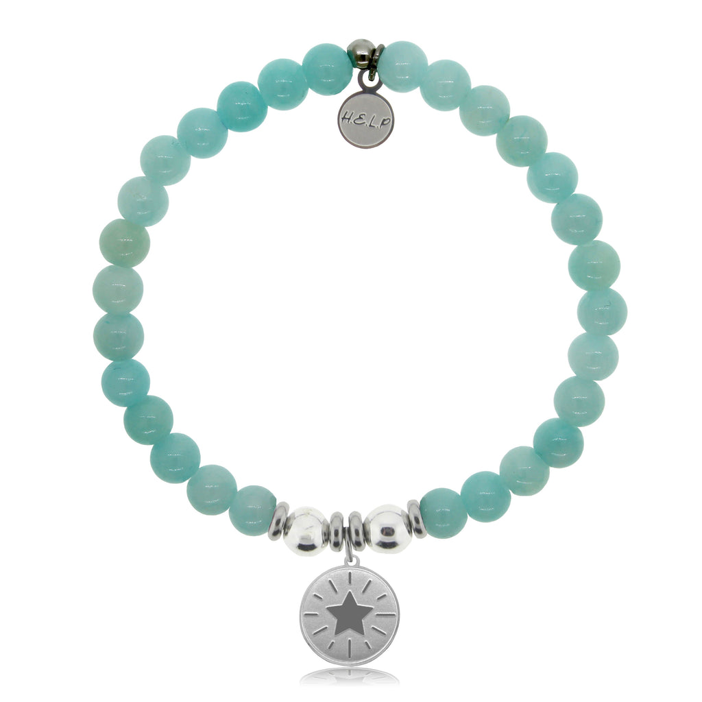 HELP by TJ Superstar Charm with Baby Blue Agate Charity Bracelet