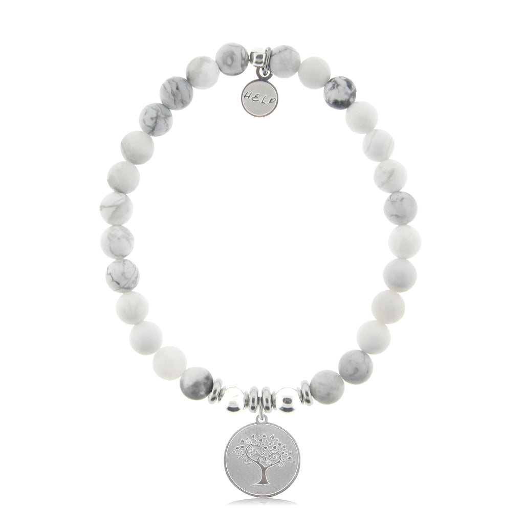 HELP by TJ Tree of Life Charm with Howlite Beads Charity Bracelet