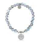 HELP by TJ Turtle Charm with Grey Opalescent Beads Charity Bracelet