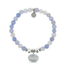 HELP by TJ Wave Charm with Sky Blue Agate Beads Charity Bracelet