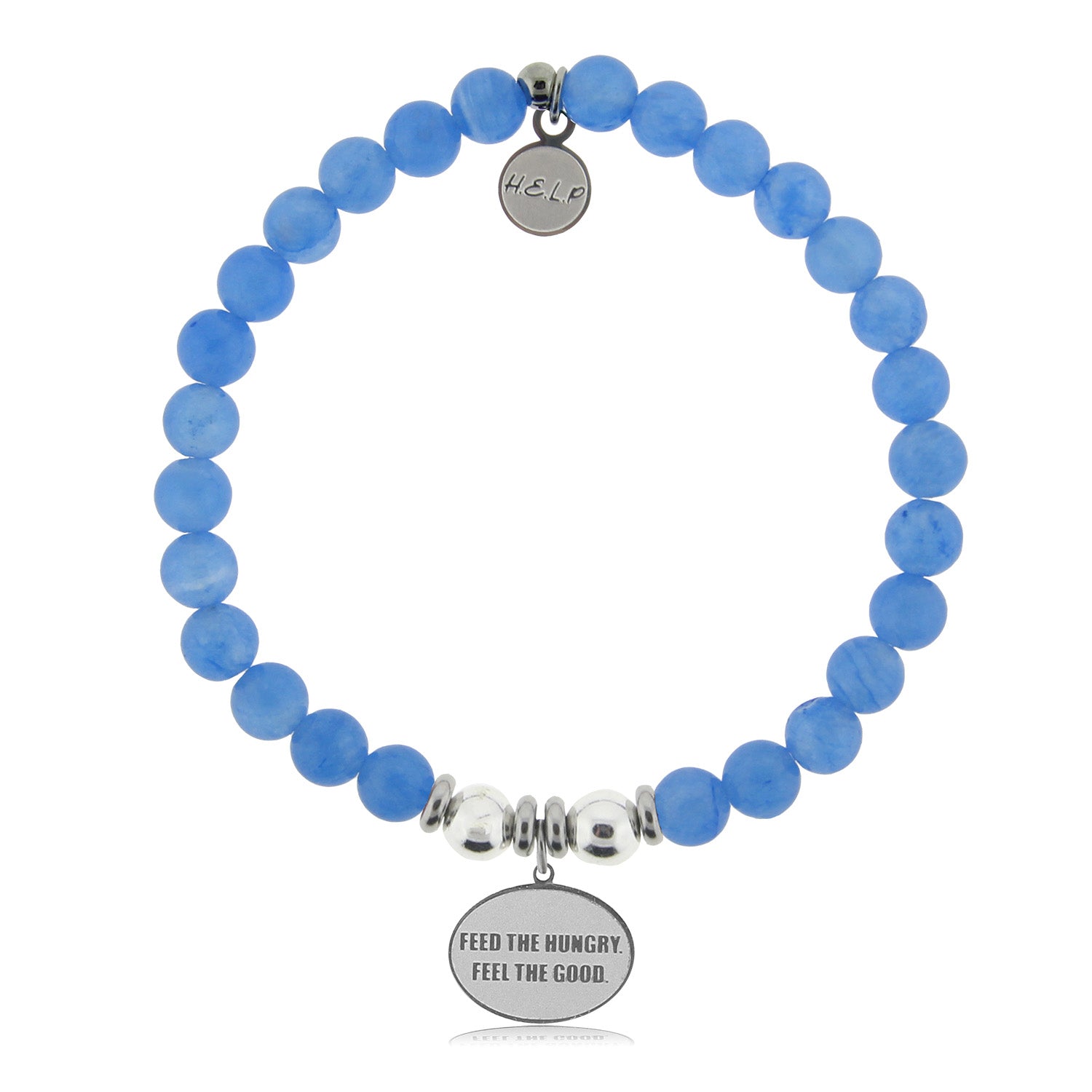 HELP by TJ World Central Kitchen Charm with Azure Blue Jade Bracelet