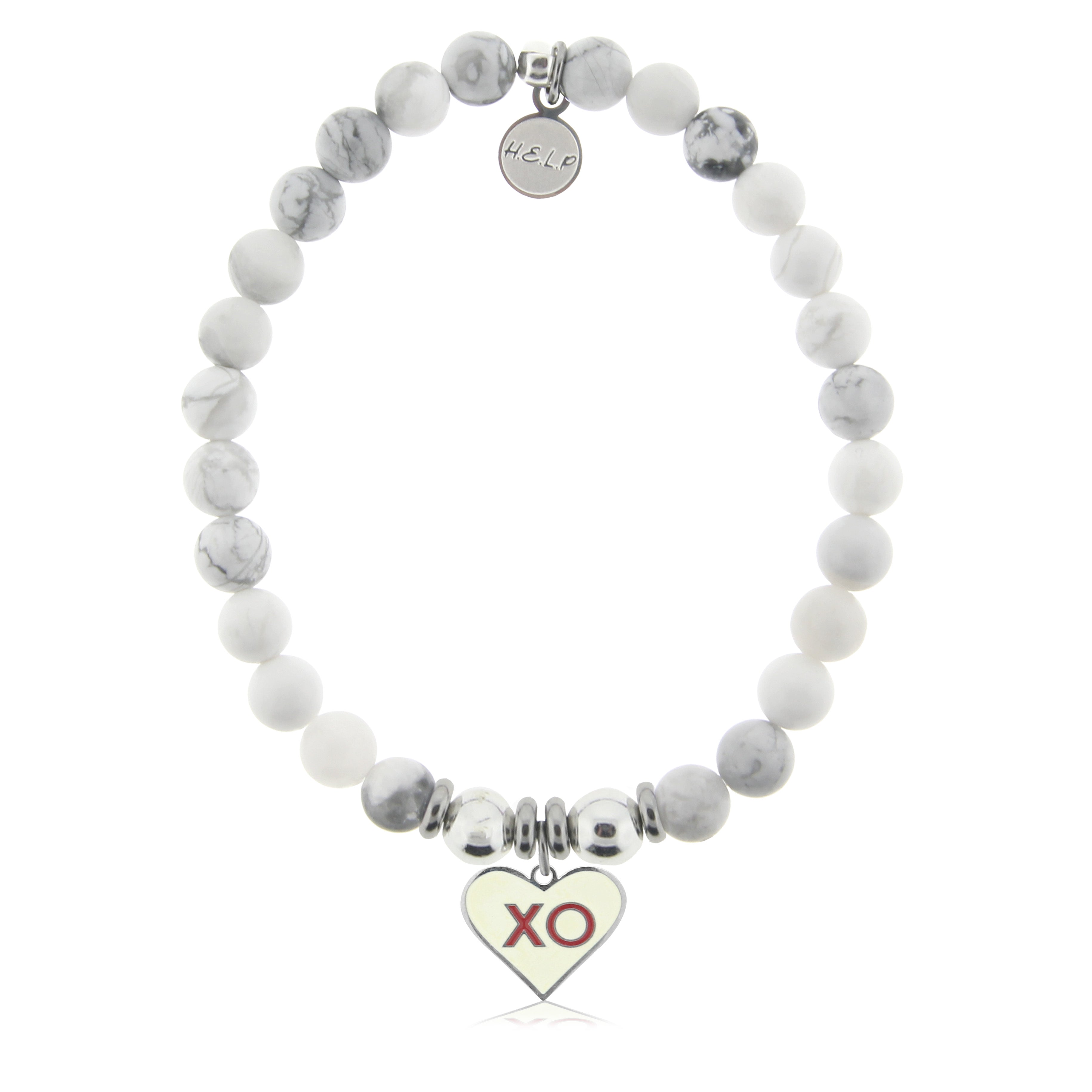 HELP by TJ XO Charm with Howlite Charity Bracelet