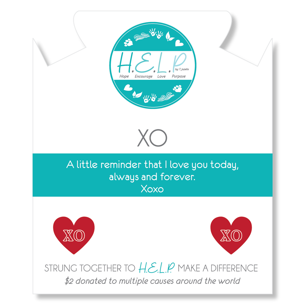 HELP by TJ XO Charm with Howlite Charity Bracelet