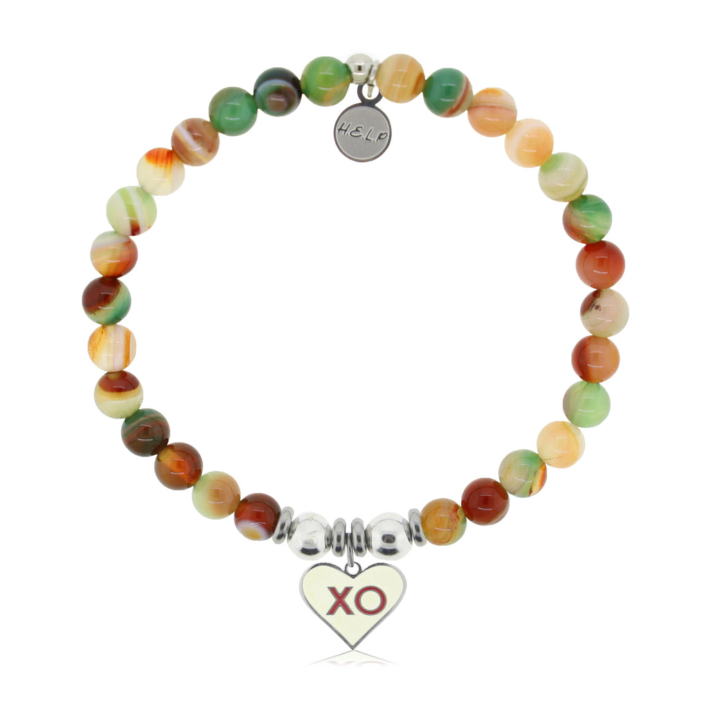 HELP by TJ XO Charm with Multi Agate Charity Bracelet