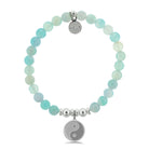 HELP by TJ Yin Yang Charm with Light Blue Agate Charity Bracelet