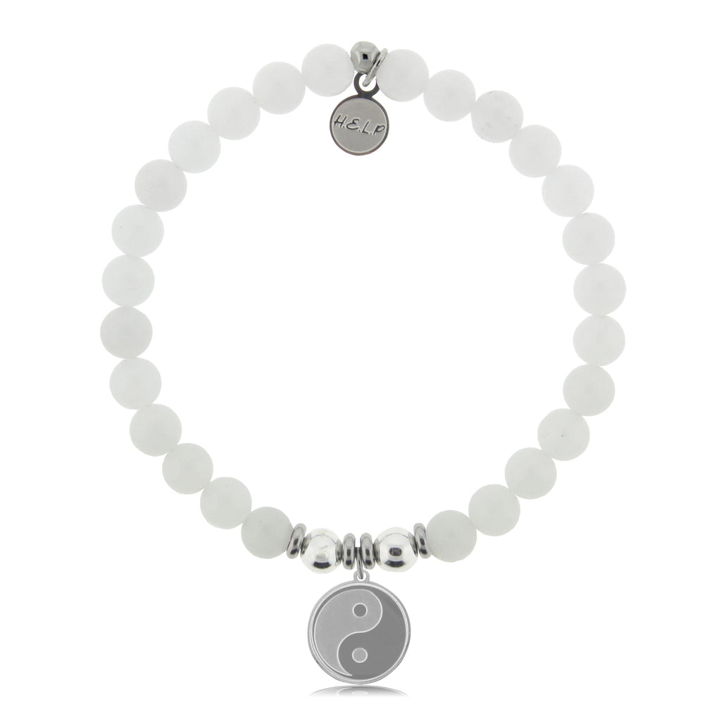 HELP by TJ Yin Yang Charm with White Jade Charity Bracelet